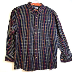 PJ Mark Button Up Shirt Men's 3XL Black Orange Cotton Blend Career Casual